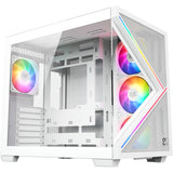 Xyz PC Gear Qubex Midi Tower-hus (hvid | 2x USB-A | 1x USB-C | Hærdet glas)