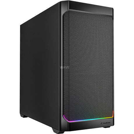 Sharkoon mk4 rgb strip mini tårnhus (sort | 2x usb-a | 1x usb-c | rgb)