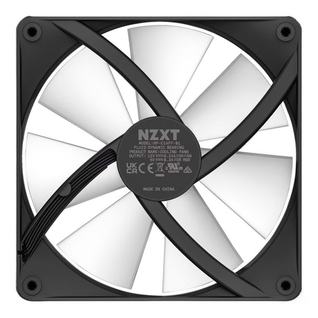 Nzxt f140 rgb core case ventilator (sort, 140 x 140 x 26 mm, pwm, uden controller)