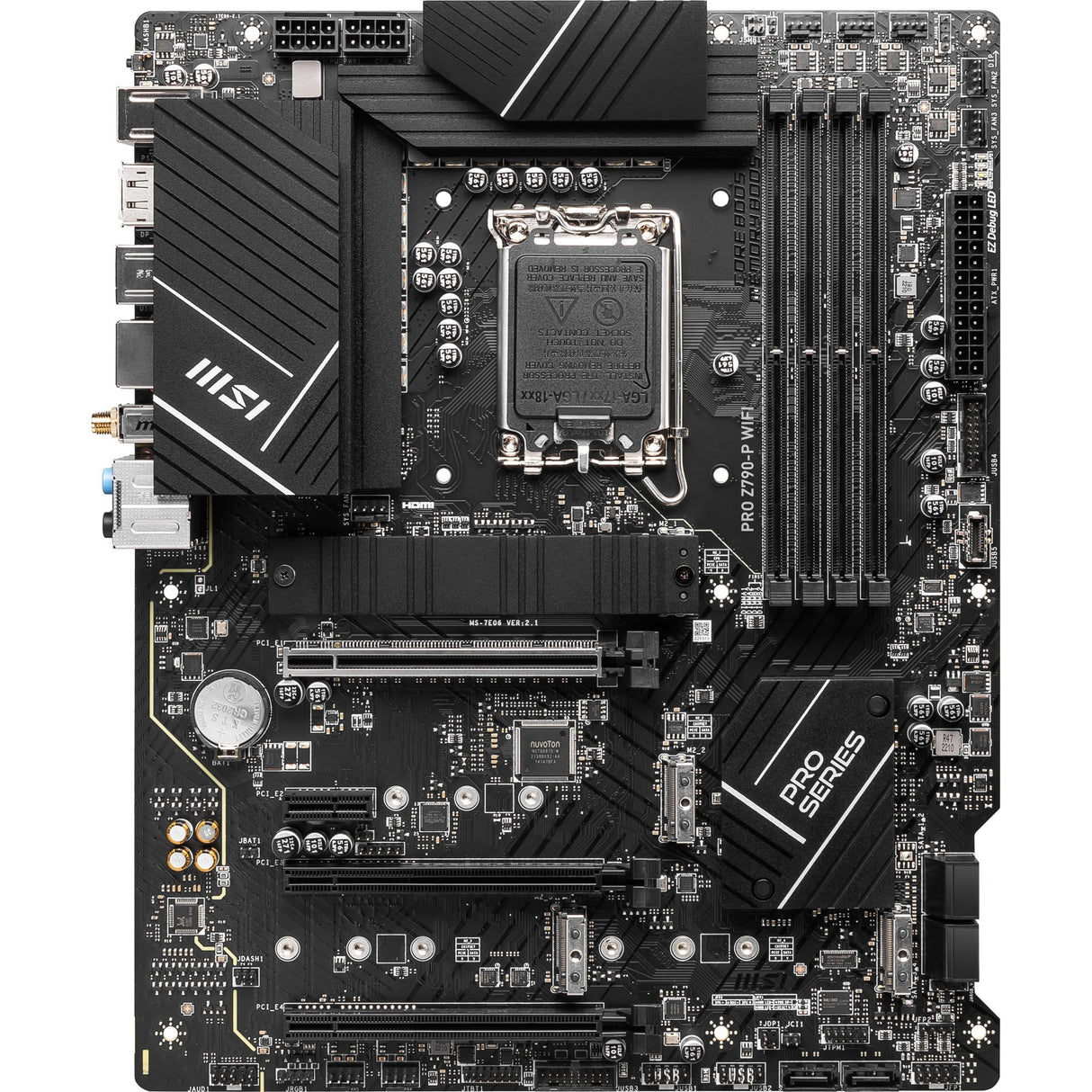 Msi Pro Z790-P WiFi Socket 1700 bundkort (sort, RAID, 2,5 GB-LAN, WiFi 6e, BT, lyd, ATX)