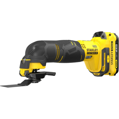 Stanley fatmax v20 18v multi-værktøj multifunktionelt værktøj (gul sort, etui, 2 batterier (2.0ah) og oplader (2a) inkluderet)