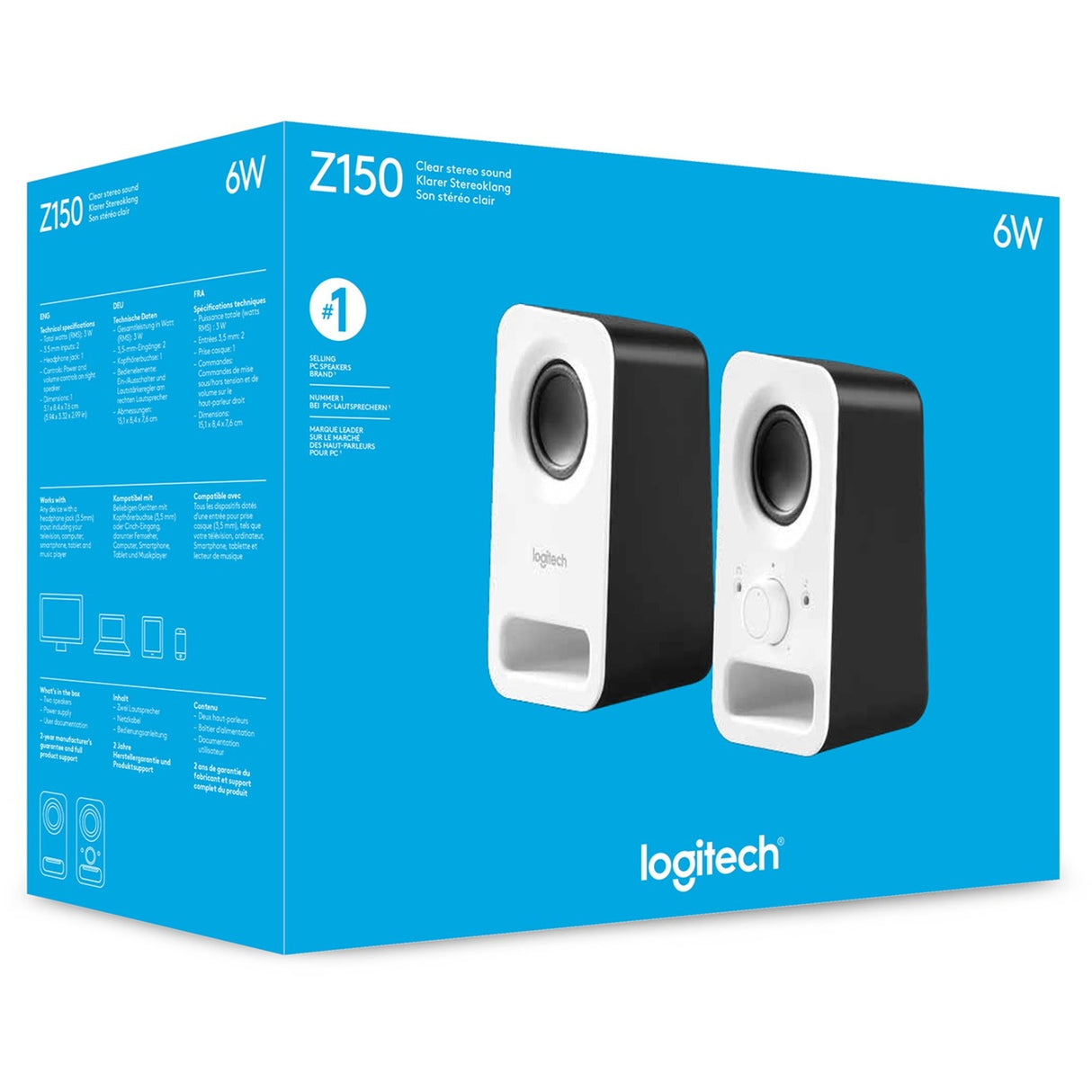 Logitech z150 multimediehøjttalere PC-højttaler (hvid)