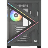 Xyz PC Gear Qubex Midi Tower-hus (sort | 2x USB-A | 1x USB-C | Hærdet glas)