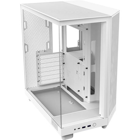 Nzxt h6 flow rgb midi tårnhus (hvid | 2x usb-a | 1x usb-c | rgb | hærdet glas)