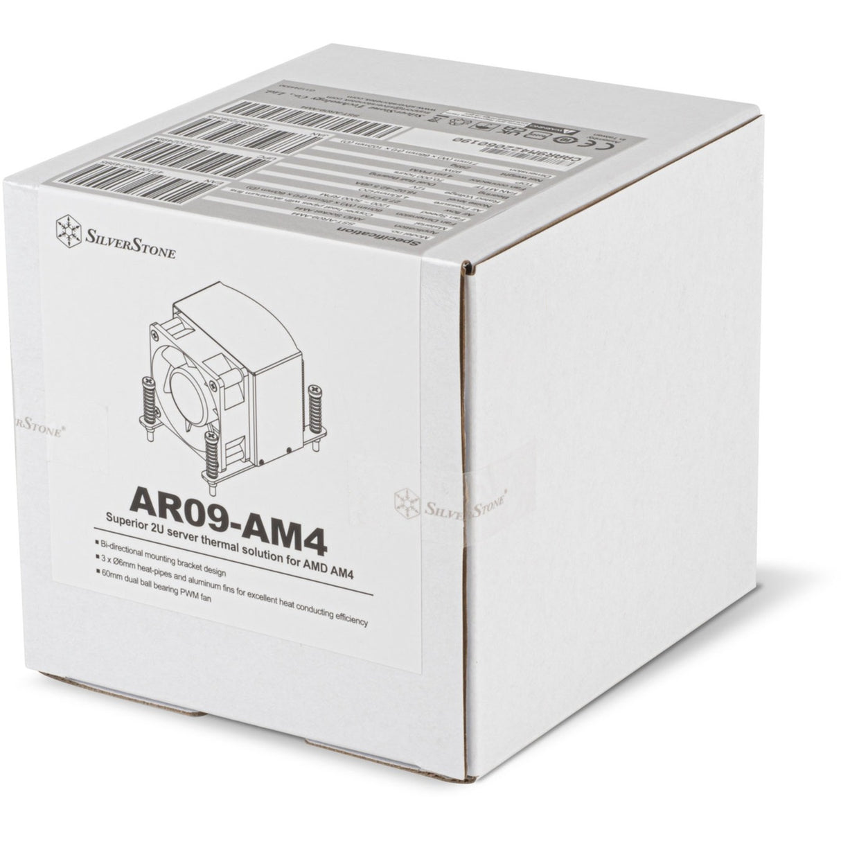 Silverstone AR09-AM4 CPU-køler (4-bens PWM blæserstik)