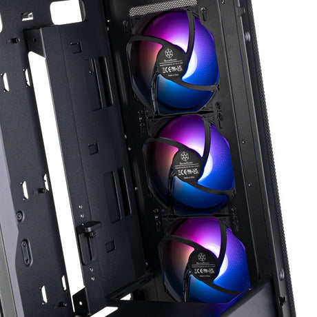 Silverstone Fara 514x Midi Tower-hus (sort | 2x USB-A | 1x USB-C | RGB | hærdet glas)