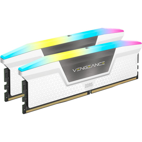 Corsair vengeance rgb 32 gb ddr5-6000 (2x 16 gb) werkgeheugen (wit, cmh32gx5m2b6000z30w, xmp, expo)