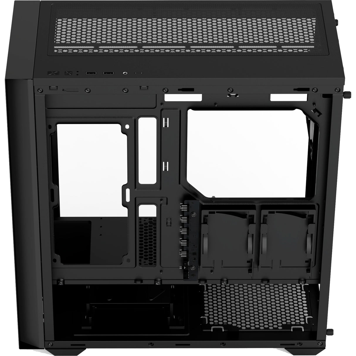 Aerocool b502a midi tårnhus (sort | 2x USB-A | 1x USB-C | RGB)