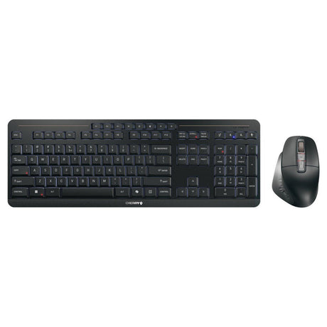 Cherry stream desktop ultimate draadloze desktopset (zwart, us lay-out (qwerty), sx-schaartechnologie, 100%, 4000 dpi, white leds, abs, 2.4 ghz bluetooth usb)