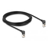 Delock rj45 netværkskabel cat.6a s ftp slim 90° opad opad vinklet 3 m kabel (sort)