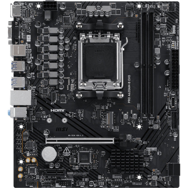 MSI Pro A620AM-B EVO Socket AM5 bundkort (RAID, 2,5 GB-LAN, lyd, µATX)