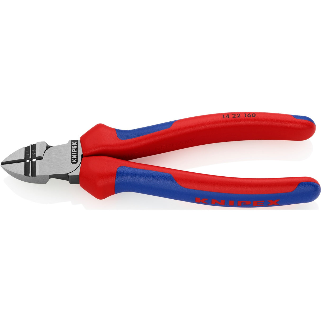 Knipex afisoleringssidetænger 14 22 160 skæretænger (rød blå, længde 160 mm, VDE testet)