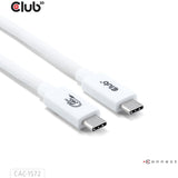 Club 3D USB-C 80 Gbps certificeret 240W 8K 240Hz kabel (hvid, 1,2m)