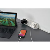 Brennerstuhl ®estilo hjørne tilslutningsboks med USB-opladningsfunktion 4-vejs 2x beskyttelsesstik 2x euro sølv hvid