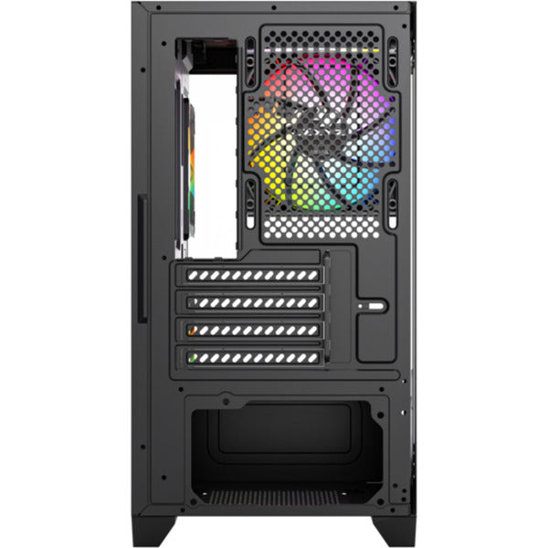 Xyz pc gear titanium view lite midi tårnhus (sort | 2x USB-A | hærdet glas)