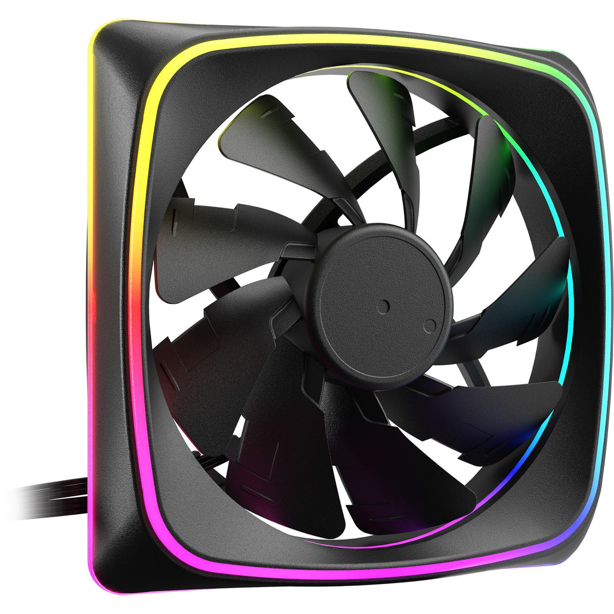 Sharkoon shark lights rgb pwm case ventilator (sort, 120 x 120 x 25 mm)