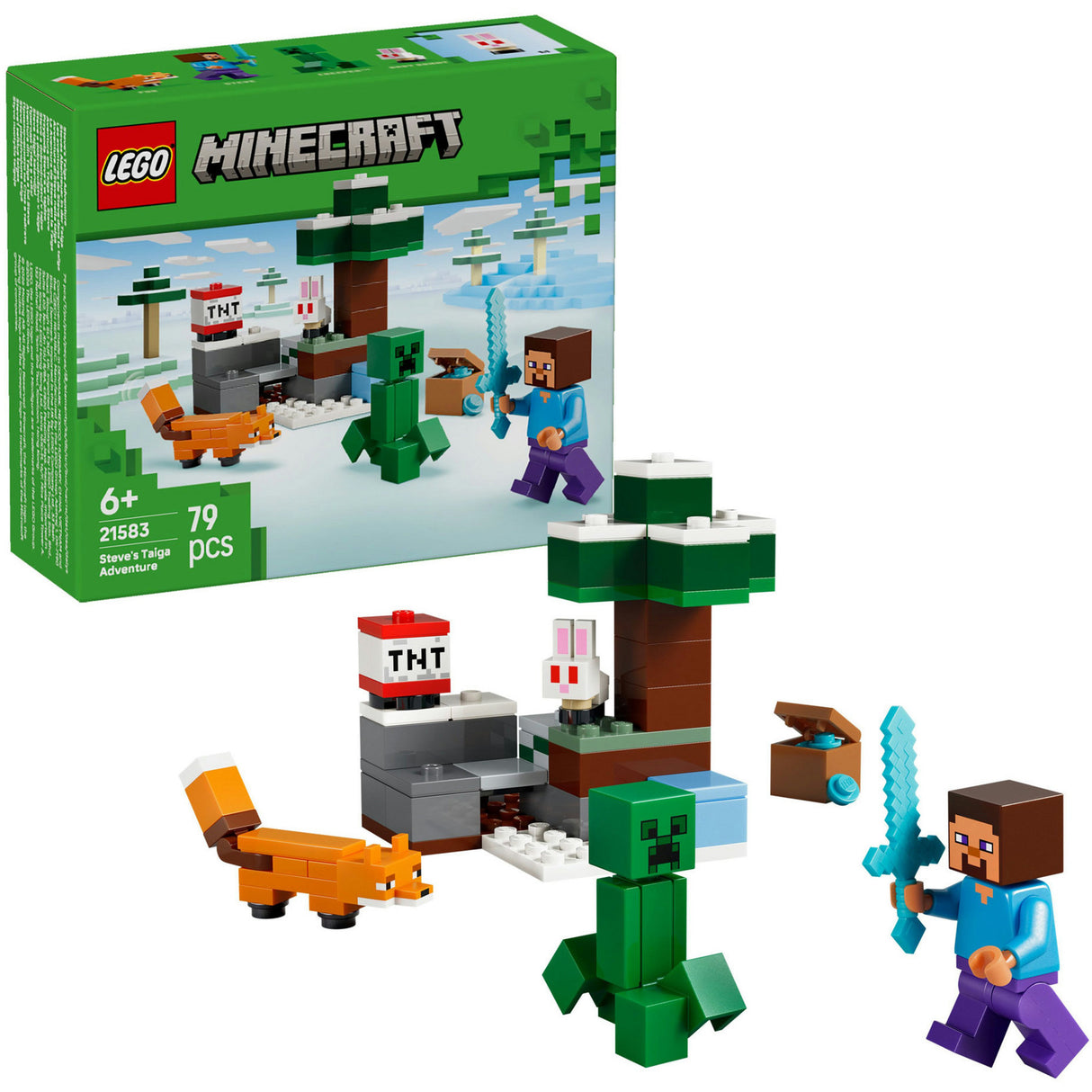 Lego Minecraft Steve's Taiga Adventure-videospilbyggesæt til børn - 21583