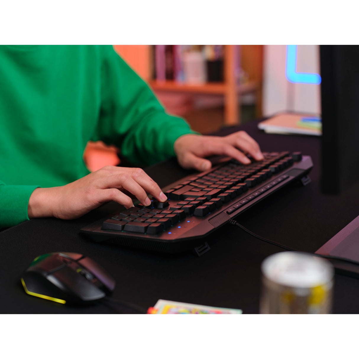 Trust GXT 836 EVOCX RGB gaming tastatur (sort, amerikansk layout (QWERTY), membran, 100 %, RGB)
