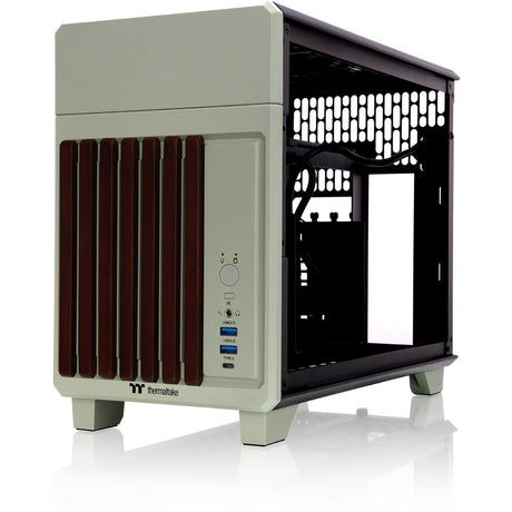 Thermaltake tr100 ws matcha green mini tower behuizing (lichtgroen | 2x usb-a | 1x usb-c)