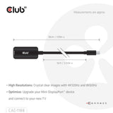 Club 3D Mini Displayport 1.4 til HDMI 8K60Hz M-F Adapter (sort)