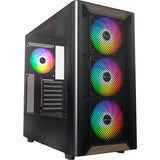 Montech xr wood midi tårnhus (sort | 1x USB-A | 1x USB-C | RGB | vindue)