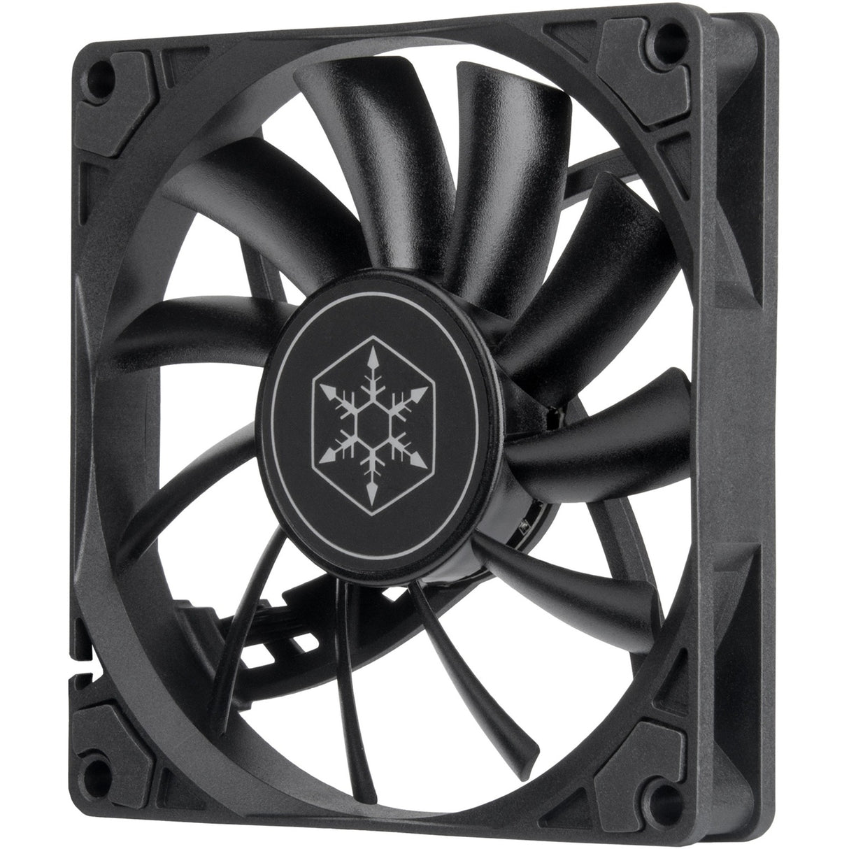 Silverstone air slimer 90 kabinet blæser (sort, 92 x 92 x 15 mm, pwm)