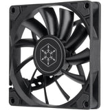 Silverstone air slimer 90 kabinet blæser (sort, 92 x 92 x 15 mm, pwm)