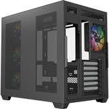 Xyz pc gear tesseract x midi tårnhus (sort | 2x USB-A | 1x USB-C | hærdet glas)