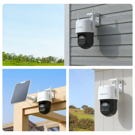 Reolink trackmix g770 + solar panel 2 beveiligingscamera (wit zwart, 4k 8mp uhd, 4g lte, incl. zonnepaneel)