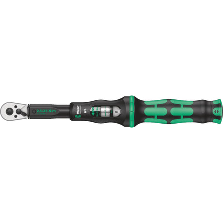 Wera click-torque a 5 momentnøgle med omvendt skralde (sort grøn)