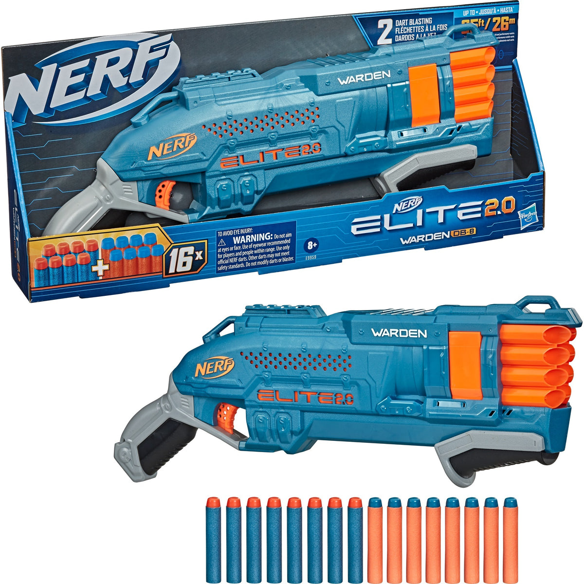 Hasbro Nerf Elite 2.0 Warden DB-8 Blaster Nerf Gun