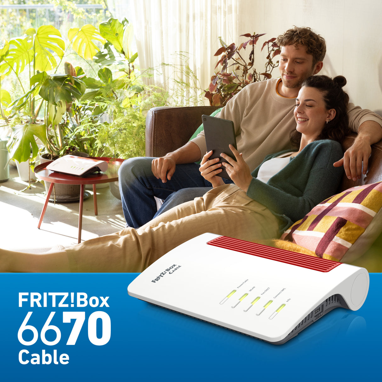 Fritz! box 6670 cable edition international router (hvid rød)