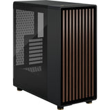 Fractal design nord midi tårnhus (sort træ farve | 2x USB-A | 1x USB-C | hærdet glas)