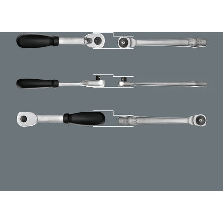 Wera 8100 sc 7 zyklop metal skraldesæt med gennemskydningsfirkant 1 2 drivværktøjssæt (28 stk.)