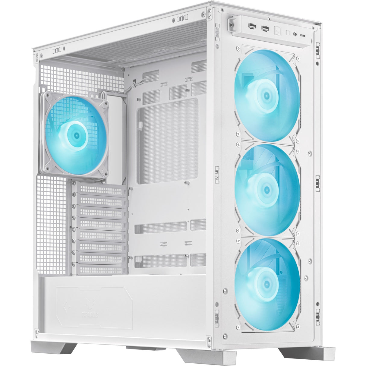 Asus tuf gaming gt302 argb midi tårnhus (hvid | 2x usb-a | 1x usb-c | rgb | hærdet glas)