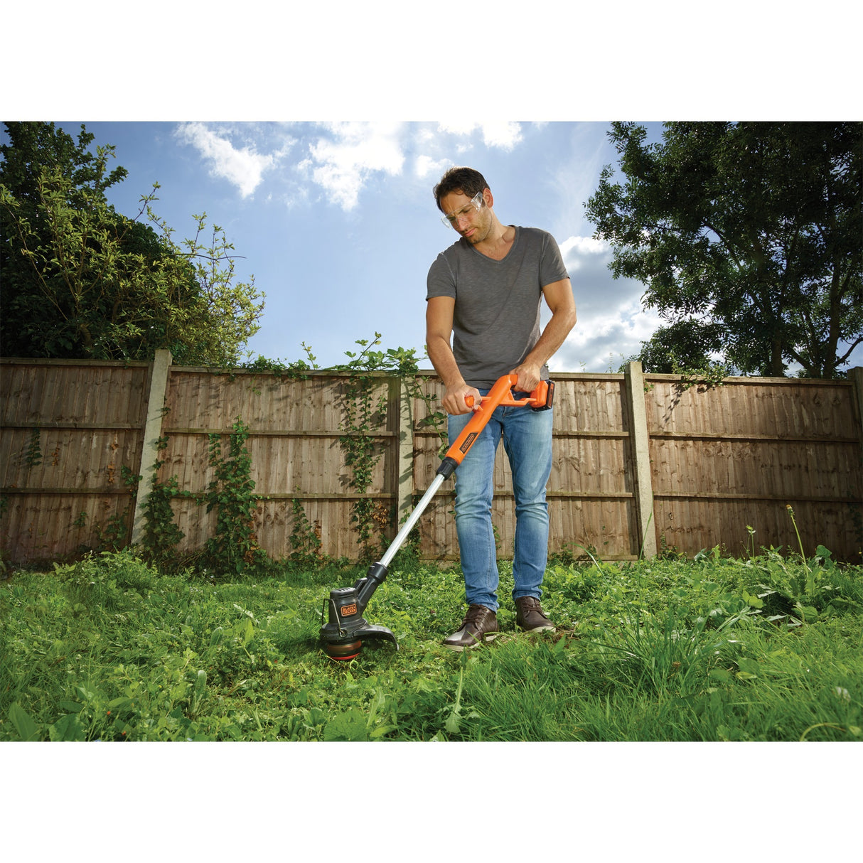 Black+decker batteri græstrimmer st182320 (orange, batteri inkluderet)