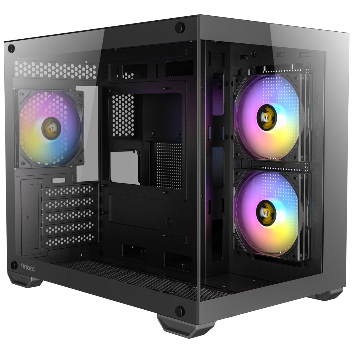 Antec cx600m argb mini tårnhus (sort | 3x usb-a | hærdet glas)