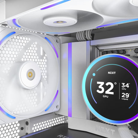 Nzxt f140x rgb kabinet blæser (hvid, 140 x 140 x 30 mm, pwm)