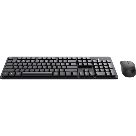 Trust Ody II lydløst trådløst tastatur og mus sæt skrivebordssæt (sort, amerikansk layout (QWERTY), membran, 100 %, 800 dpi - 1.600 dpi)