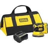 Stanley fatmax v20 18v excentersliber (gul sort, blød taske, batteri (2,0ah) og oplader (2a) inkluderet)