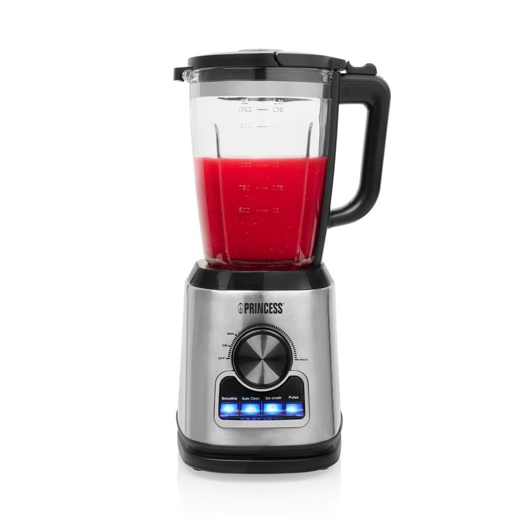 Princess 212094 blender solid pro (rustfrit stål sort, 1,75 liter | rustfrit stål knivblok 6 knive | auto-clean funktion | opvaskemaskine-sikre dele)