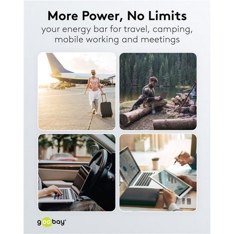 Goobay bærbar powerbank (sort, 20.000 mah, strømforsyning)