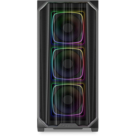 Sharkoon ak5m rgb midi tårnhus (sort | 2x usb-a | 1x usb-c | rgb | hærdet glas)