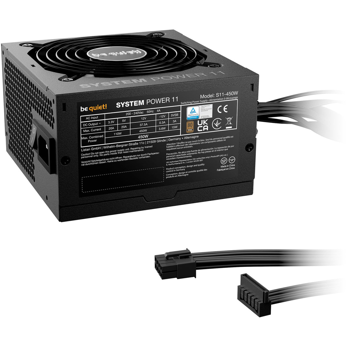 Vær stille! systemeffekt 11 450 watt strømforsyning (sort, 2x pcie)