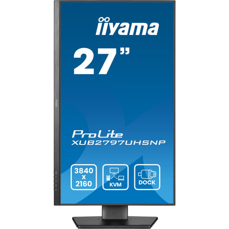 Iiyama prolite xub2797uhsnp-b1 27 4k uhd-skærm (sort, hdmi, skærmport, 4x usb-a, usb-c, rj-45)