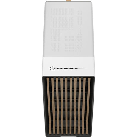 Fractal design nord midi tårnhus (hvid træfarve | 2x USB-A | 1x USB-C | hærdet glas)