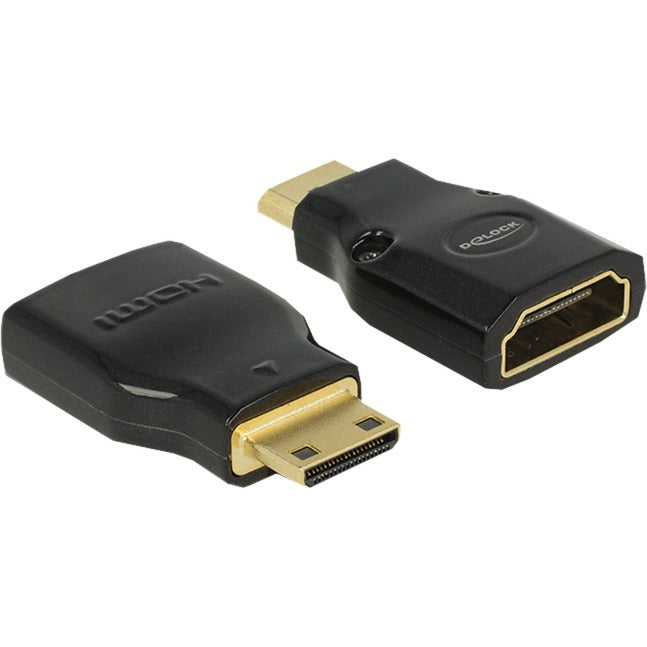 Delock mini HDMI C han til HDMI A hun adapter (sort)