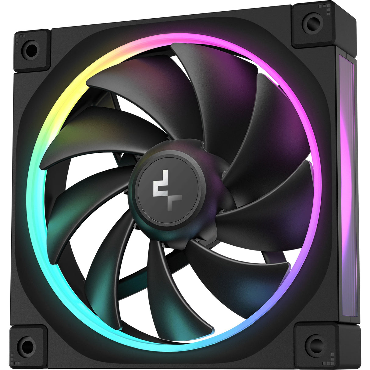 Deepcool fl12 rgb kabinet blæser (sort, 120 x 120 x 25 mm, pwm)