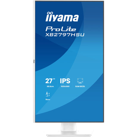 Iiyama prolite xb2797hsu-w1 27 skærm (hvid (mat), 120 Hz, HDMI, skærmport, USB, lyd)