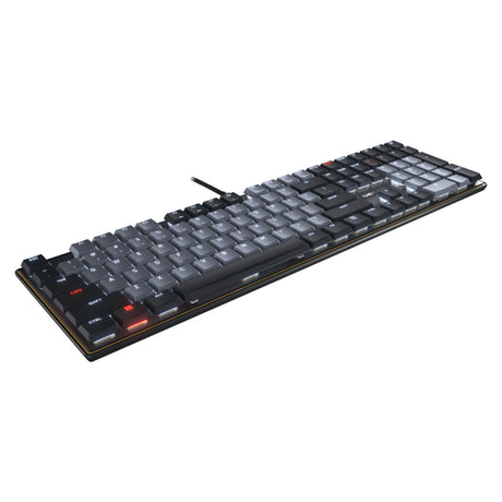 Cherry KC 500 MX LP mekanisk tastatur (sort, amerikansk layout (QWERTY), MX lavprofil 2.0 elfenben, 100 %, hvide LED'er, PBT tastaturhætter)